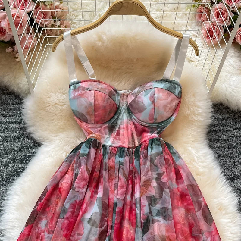 Red Bloom Strappy Dream Dress