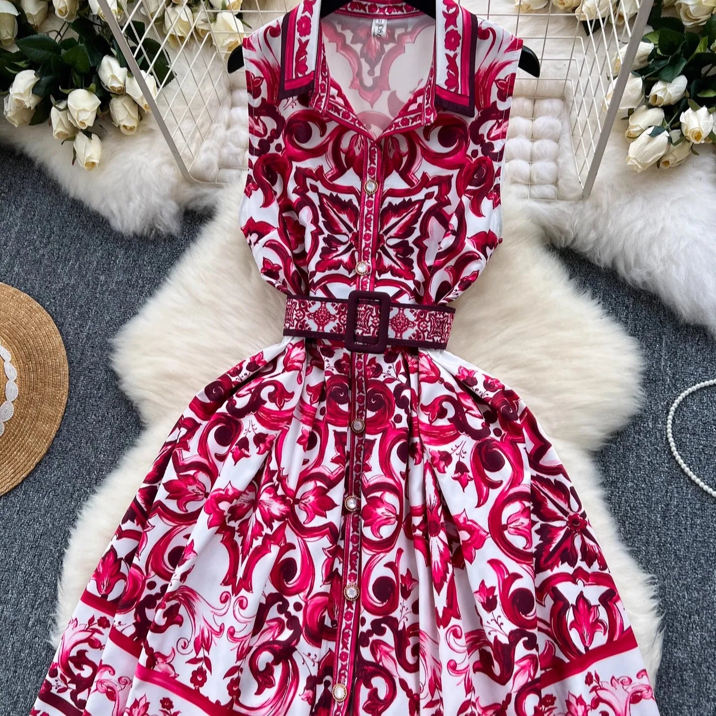 Spring Bloom Belted Dress