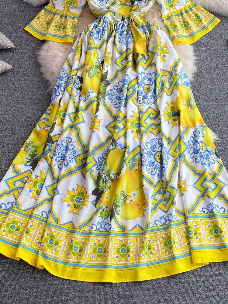 Lemon Zest Boho Maxi Dress