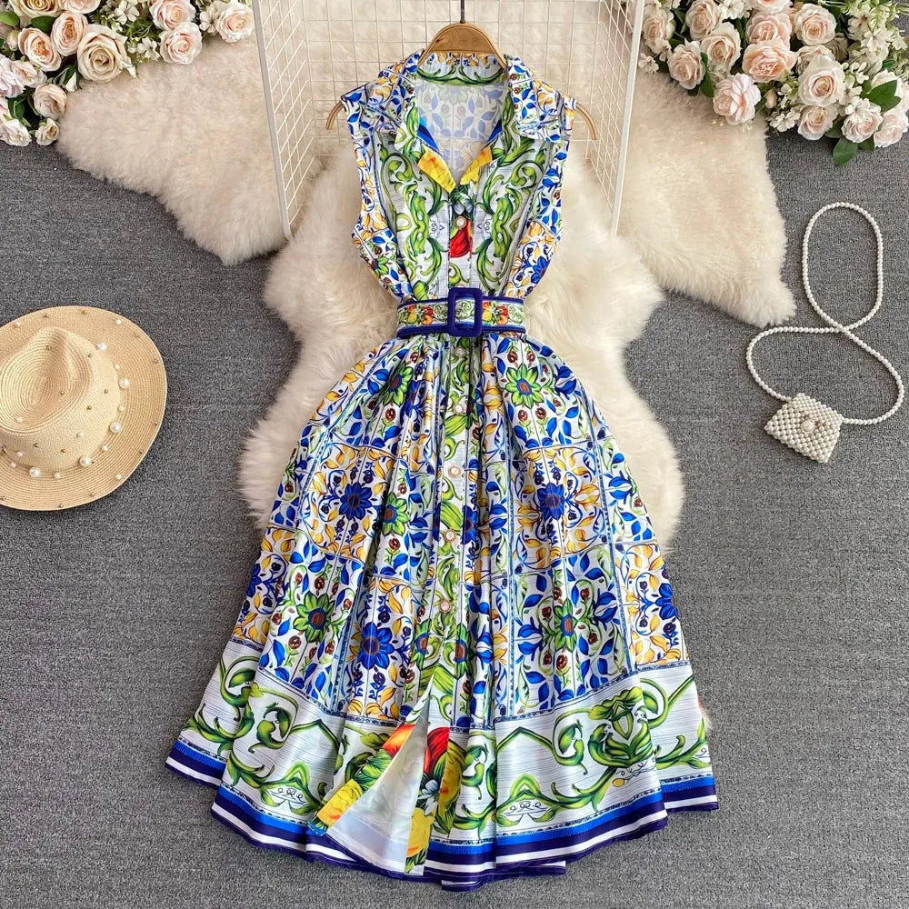 Spring Bloom Belted Dress