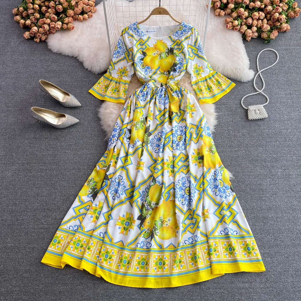 Lemon Zest Boho Maxi Dress