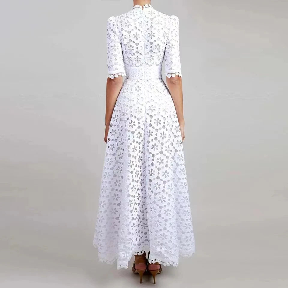 Timeless Elegance White Maxi Dress