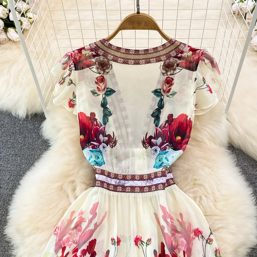 Vintage Vibes Floral Pleated Dress